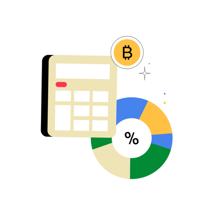 Crypto Calculation with Calculator and Chart Illustration