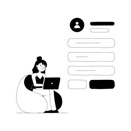 Profile Information Line Art Illustration