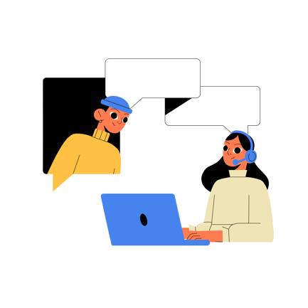 Customer Support Team Flat Illustration