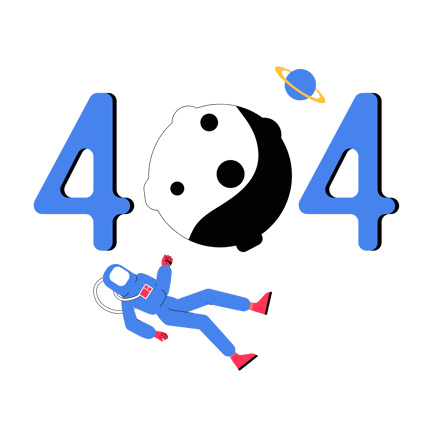 404 Error with Astronaut in Space Illustration