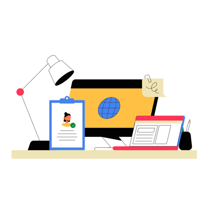 Job Interview Preparation Desk Illustration