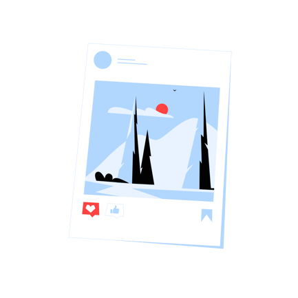 Social Media Liked Post Illustration