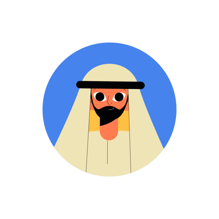 Flat Illustration of Muslim Man Avatar