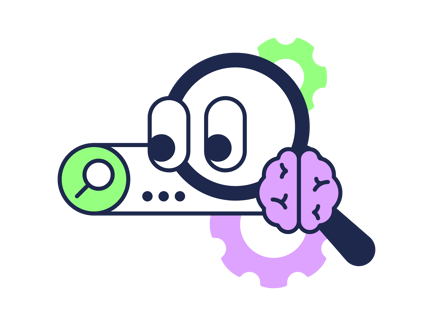 Barra de búsqueda con lupa y cerebro para buscar en la web