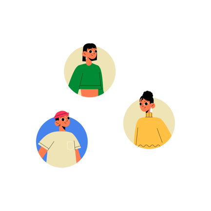 Animated Profile Avatars of Diverse People