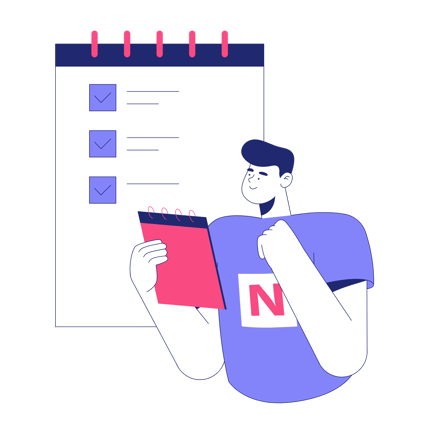 Man Planning Marketing Strategy Duotone Illustration