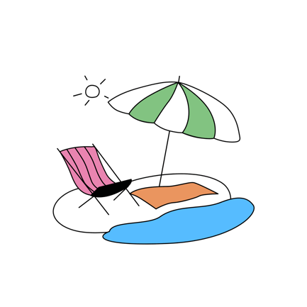 Animated Beach Scene Slowly Zooms In