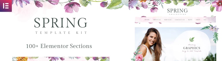 Spring Watercolor and Floral Template Kit
