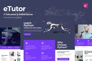Preview: eTutor - Education & Online Course Elementor Pro Template Kit