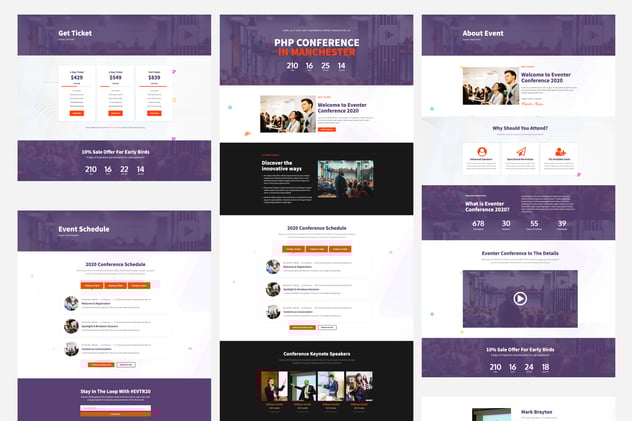 Eventry - Conference Meetup Landing Page Theme, WP Themes ft. event ...