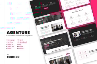 Vista previa: Agenture | Template Kit de Elementor para Agencia digitales y startups