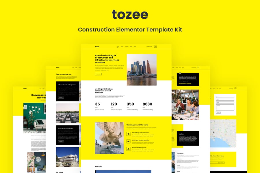 Cover for Tozee - Construction Elementor Template Kit