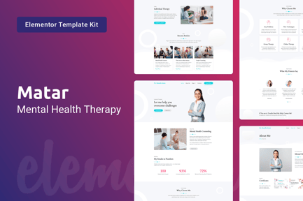 Preview: Matar — Mental Health Therapy Elementor Template Kit