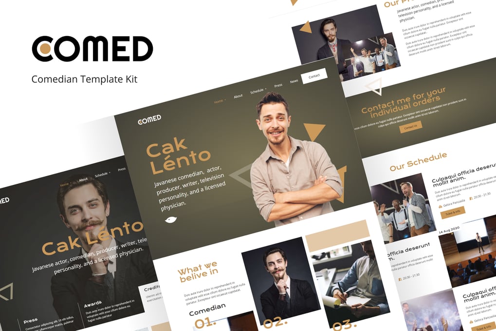 Comed - Comedian Elementor Template Kit, WP Template Kits ft. actor ...