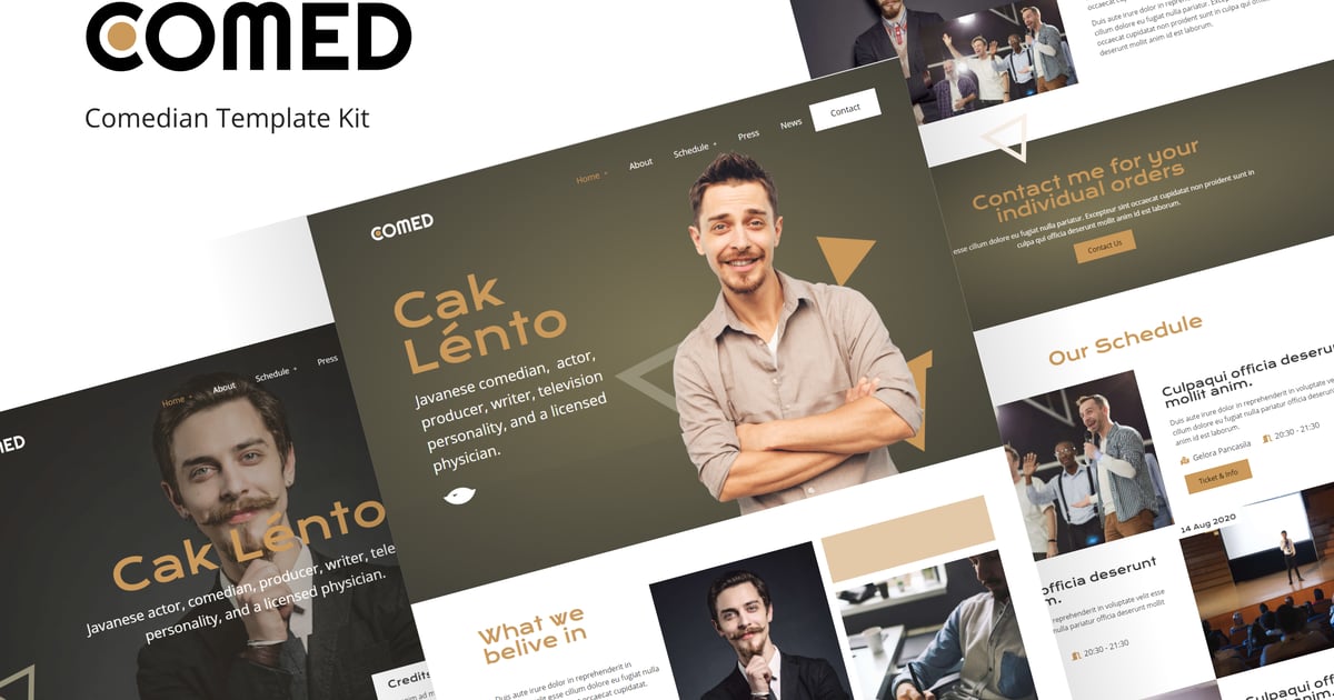 Comed - Comedian Elementor Template Kit, WP Template Kits ft. actor ...