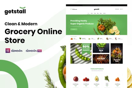 Preview: Getstall - Grocery Store Elementor Template Kit