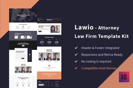 Visualização: Lawio - Template Kit Elementor para escritório de advocacia para advogados