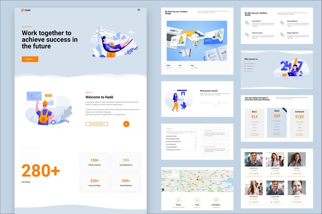 Hadé Business Elementor Template Kit for Corporate Services, Startups, and Professional Firms