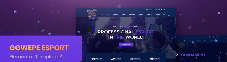 GGWEPE – Esports & Gaming Elementor Template Kit