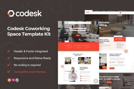 Preview: Codesk - Coworking Space Elementor Template Kit