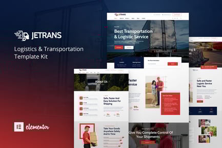 Aperçu: Jetrans — Template Kit Elementor pour la logistique et le transport