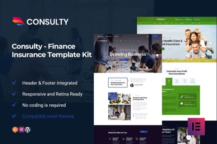 Preview: Consulty - Finance Consulting Elementor Template Kit