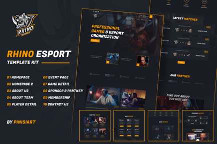 Preview: Rhino - Esports & Gaming Elementor Template Kit