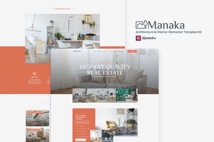 Preview: Manaka - Architecture & Interior Elementor Template Kit