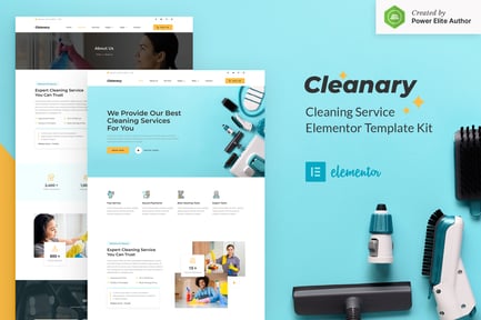 Preview: Cleanary - Cleaning Service Company Elementor Template Kit