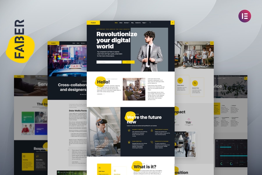 Cover for Faber - Tech Company Elementor Template Kit