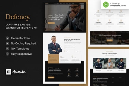 Preview: Defency – Law Firm & Lawyer Elementor Template Kit