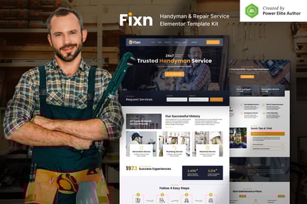 Preview: Fixn – Handyman & Repair Service Elementor Template Kit