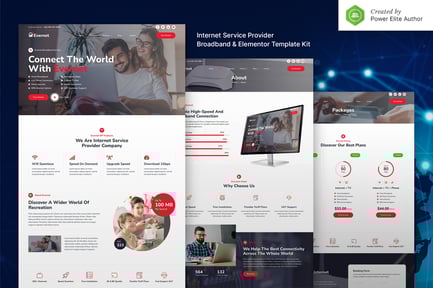 Preview: Evernet – Broadband & Internet Service Provider Elementor Template Kit