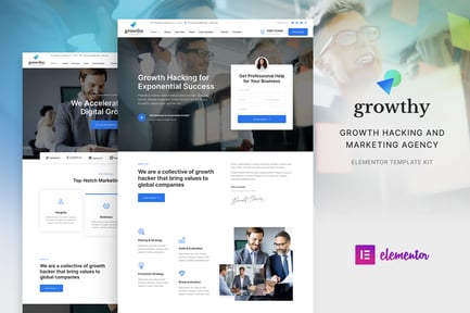 Preview: Growthy – Growth Hacking & Marketing Agency Elementor Template Kit