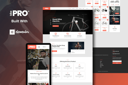 Vista previa: BikePro - Template Kit Elementor para WooCommerce