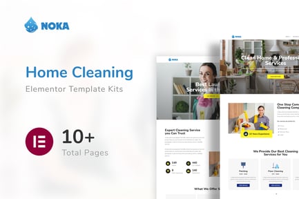 Vorschau: Noka - Elementor-Vorlagenkit Template Kit Reinigungsunternehmen