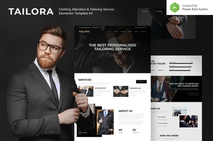 Preview: Tailora – Clothing Alteration & Tailoring Service Elementor Template Kit