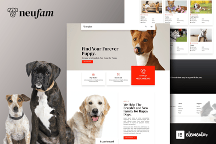 Preview: NeuFam - Dog Breeder & Kennel Club Elementor Template Kit