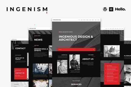Preview: INGENISM - Architectural Design Agency Elementor Template Kit