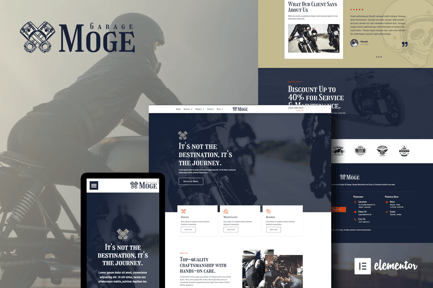 Preview: Moge - Motorcycle Repair & Service Elementor Template Kit