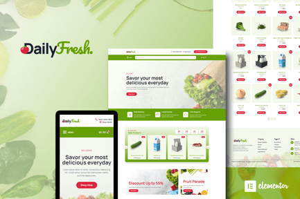 Preview: DailyFresh - Grocery Store Elementor Template Kit