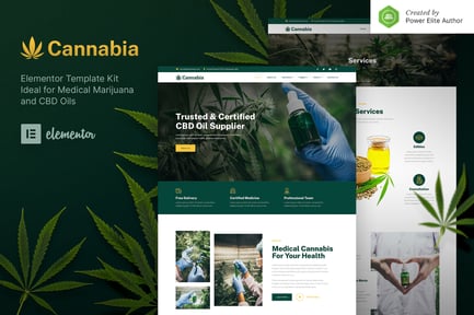 Preview: Cannabia – Medical Marijuana & CBD Oil Elementor Template Kit