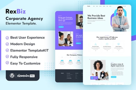 Preview: Rexbiz – Corporate Agency Elementor Template Kit