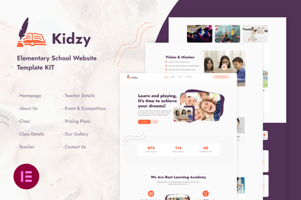 Preview: Kidzy | Elementary School Elementor Template Kit