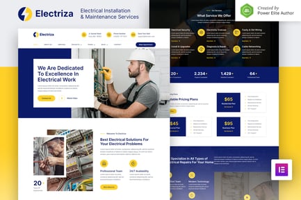 Preview: Electriza – Electrical Installation & Maintenance Services Elementor Template Kit