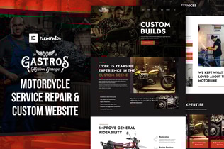Preview: Gastros Garage - Motorcycle Service Repair Elementor Template Kit