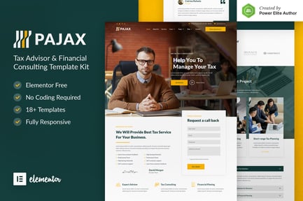 Preview: Pajax – Tax Advisor & Financial Consulting Elementor Template Kit