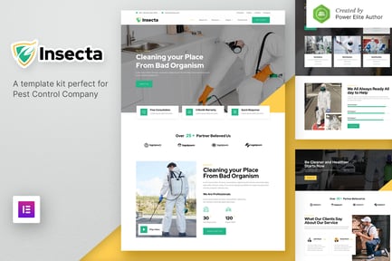 Preview: Insecta – Pest Control & Disinfection Elementor Template Kit
