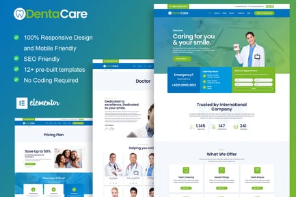 Preview: DentaCare - Dentist & Medical Elementor Template Kit