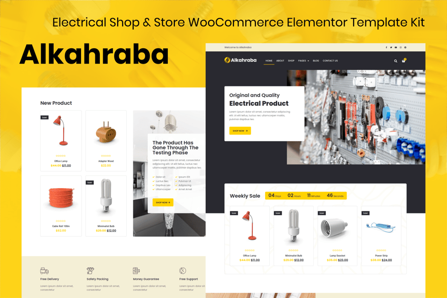 Cover for Alkahraba - Electrical Shop & Store WooCommerce Elementor Template Kit